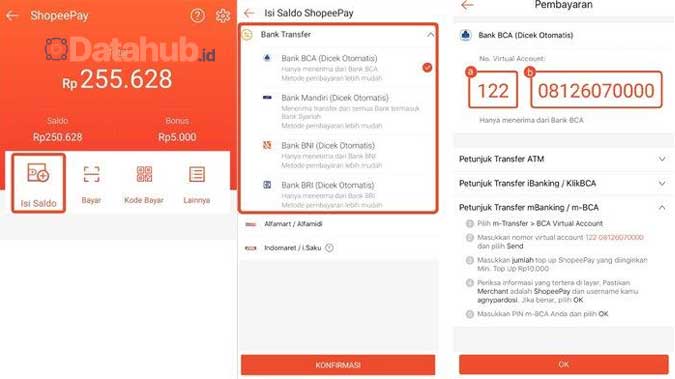 cara top up shopeepay lewat transfer bank